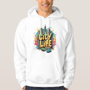 City Life - Vibrant Urban Skyline & Street Vibes Hoodie