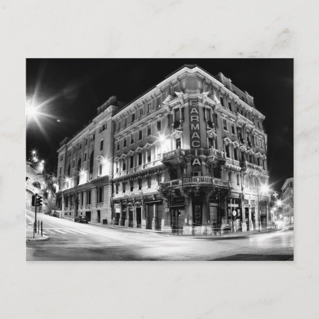 City Light och byggnad på natten Vykort (Framsida)