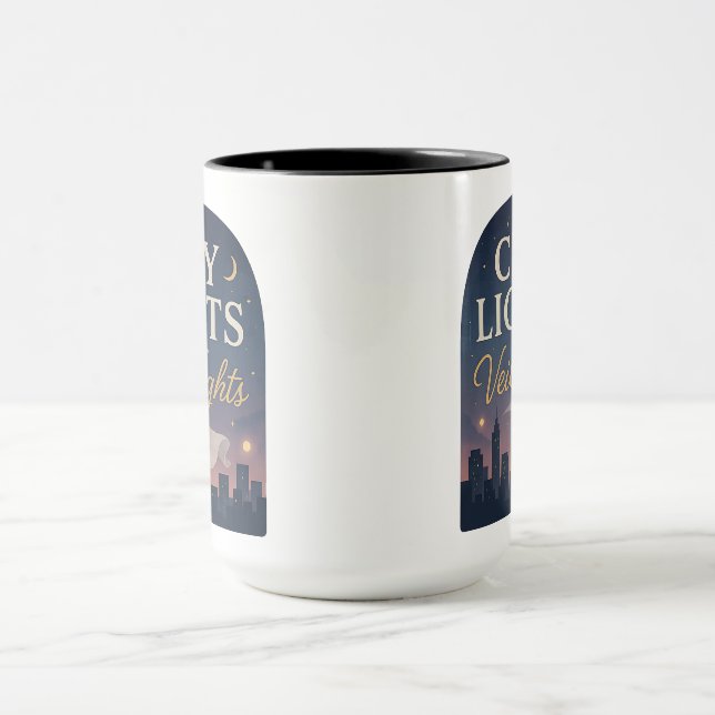 City Lights, Veil Nights | Halloween Gifts Mugg (Center)