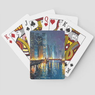 City Lights Waterfront Skyline Playing Cards Casinokort