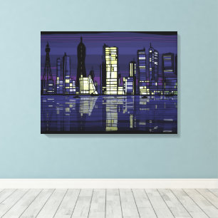 City Ljus Canvastryck