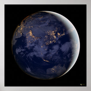 City Ljus och Australiens satellitPoster Poster