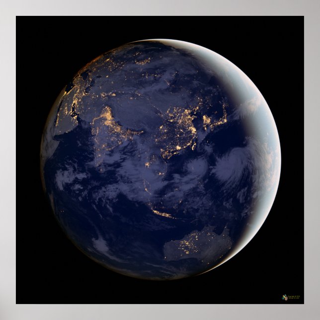 City Ljus och Australiens satellitPoster Poster (Framsidan)