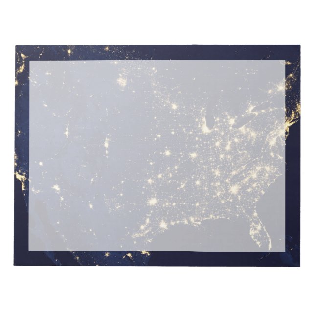 City Ljus of the United Stater på natten. Anteckningsblock (Framsida)