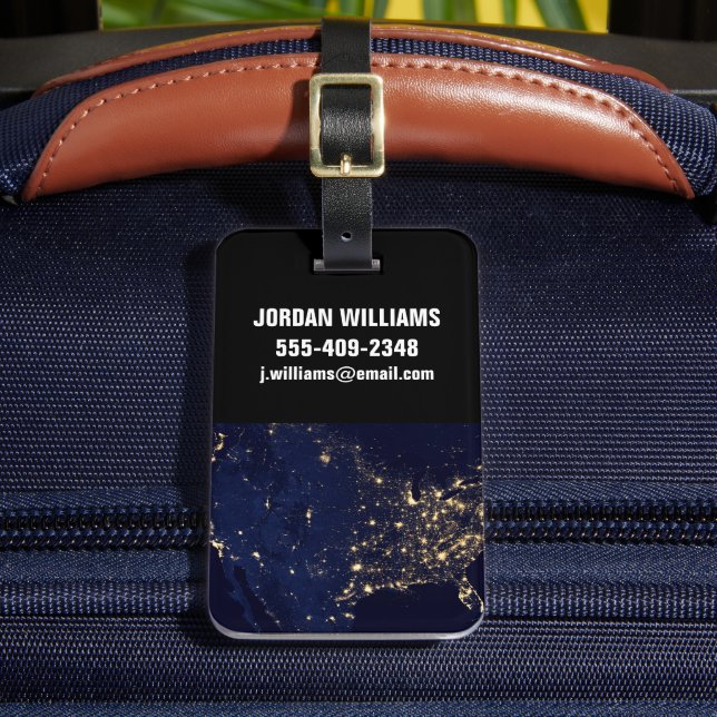 City Ljus of the United Stater på natten. Bagagebricka (Framsida Insitu 2)