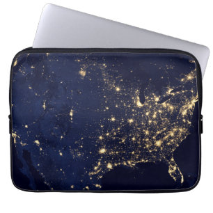 City Ljus of the United Stater på natten. Laptop Fodral