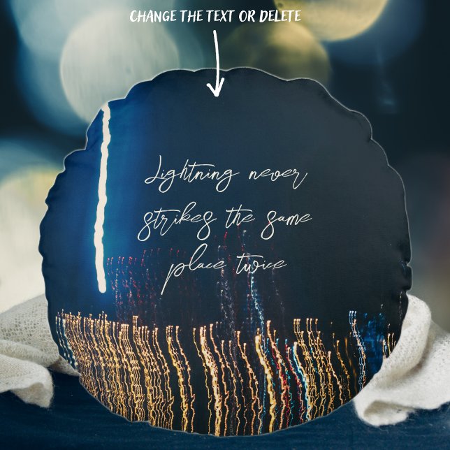 City ljus på mörk blått bakgrund rund kudde (Skapare uppladdad)