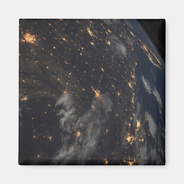 City Ljus på natten på planeten Jorden Magnet (Framsidan)