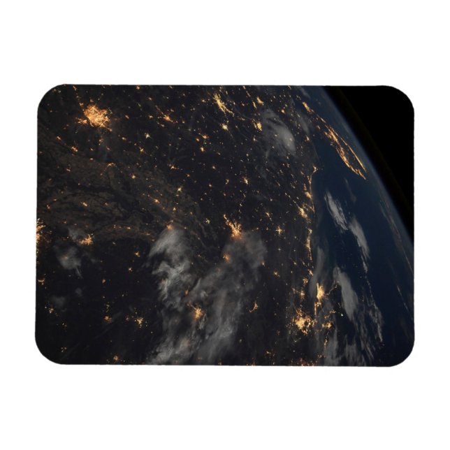 City Ljus på natten på planeten Jorden Magnet (Horisontell)