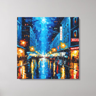 City Ljus, Rainy Nights Canvastryck