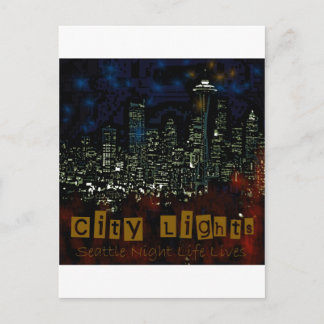 City Ljus Seattle Vykort