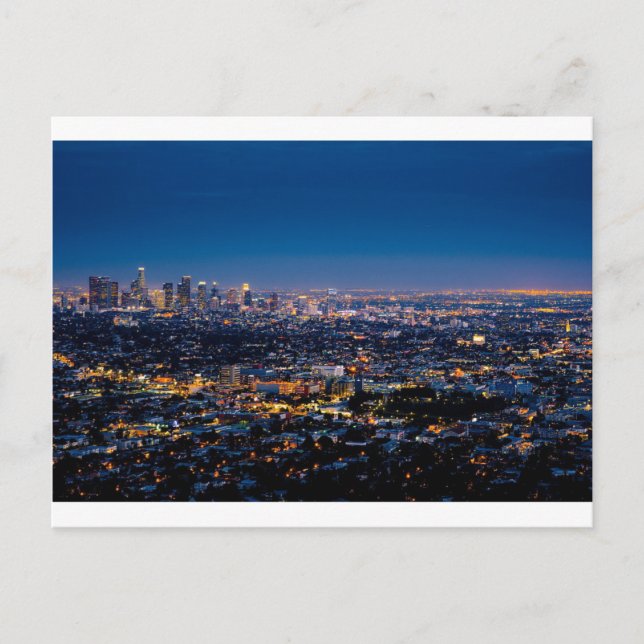 City Los Angeles Cityscape Skyline Downtown Vykort (Framsida)