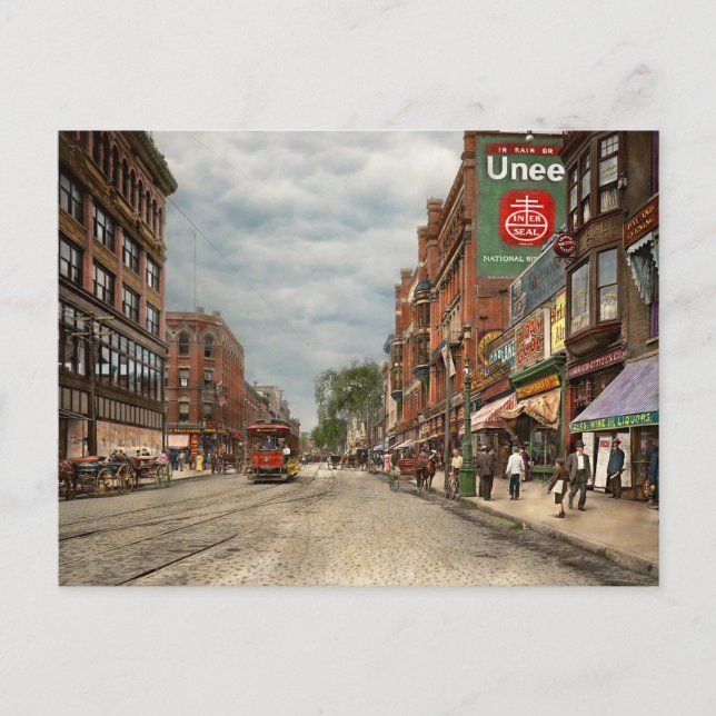 City - Lowell MORSA - A dam bra company 1908 Vykort (Framsida)