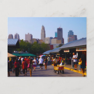 City Market och Downtown Kansas City Skyline Vykort
