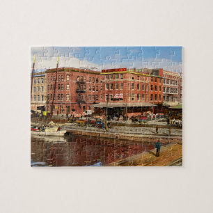 City - MD - Pratt St - Affärsdistriktet 1906 Pussel