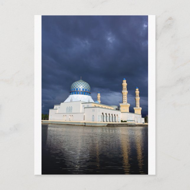 City mosque Kota Kinabalu Borneo Vykort (Framsida)