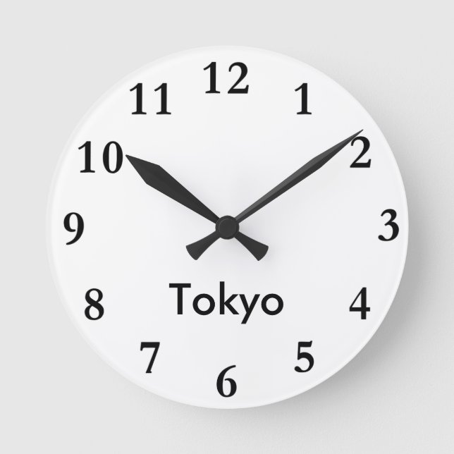 City Namn Clock Rund Klocka (Framsida)