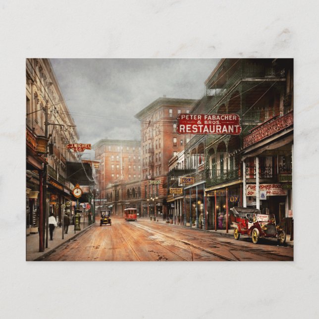 City - New Orleans - The St Charles Ave 1910 Vykort (Framsida)