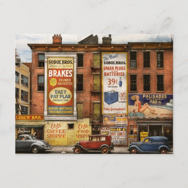 City - New York NY - Elite lunch pub 1938 Vykort (Framsida)