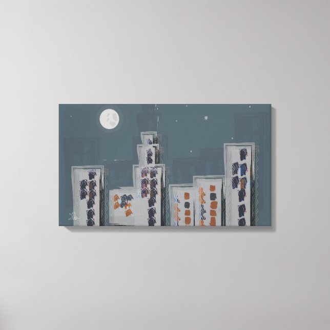 City Night Stretched Canvas (Framsida)