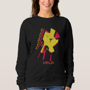 City Ninja Parkour Hoppande Byggnader Freestyle Kö T Shirt