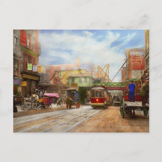 City - NY - Broadway at Canal St 1913 Vykort (Framsida)