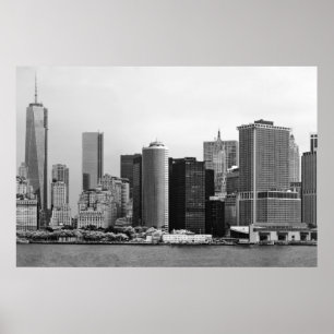 City - NY - Financial District - BW Poster