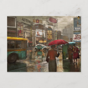 City - NY - Times Square på en regnig dag 1943 Vykort