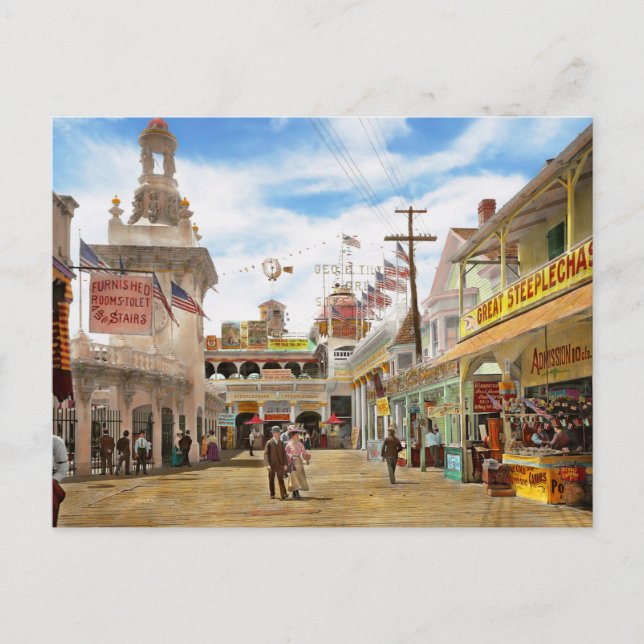 City - NY - Underbara Steeplechase 1903 Vykort (Framsida)