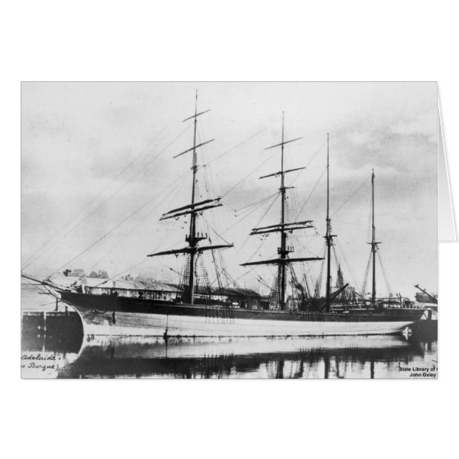 City of Adelaide Clipperfartyg 2 1800-talet Hälsningskort (Framsidan Horizontal)
