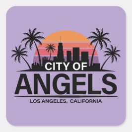 City of Angels, Los Angeles, California Fyrkantigt Klistermärke