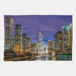 city of chicago with the magnificent river kökshandduk