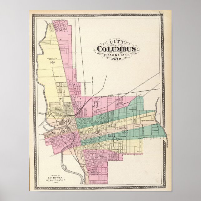 City of Columbus, Franklin County, Ohio Poster (Framsidan)
