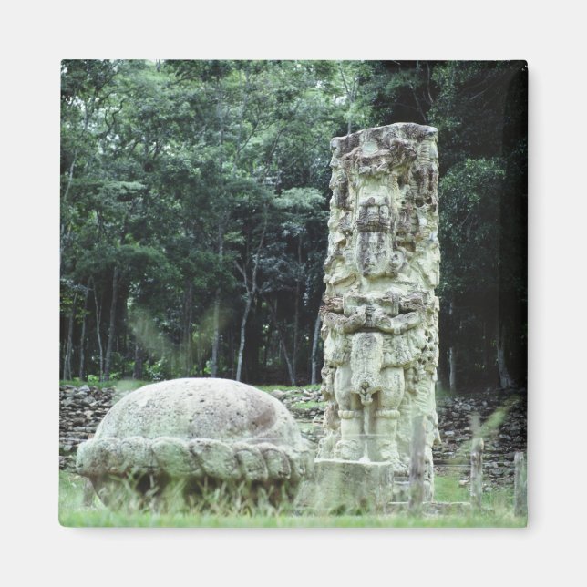 City of Copan Mayan Ruins Photo Designad Square Magnet (Framsidan)