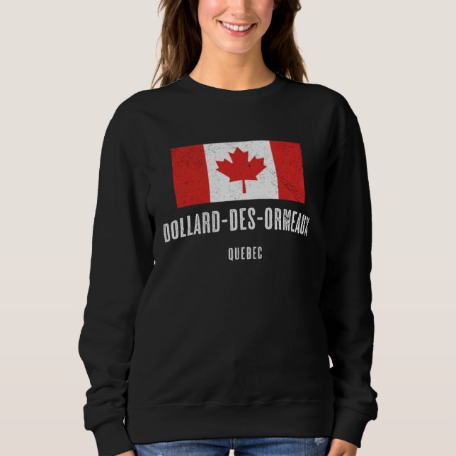 City of Dollard des Ormeaux  CANADA Canadian Flag T Shirt (Framsida)