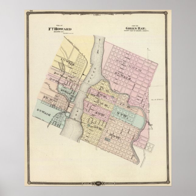 City of Ft Howard, Grönt Bay Poster (Framsidan)