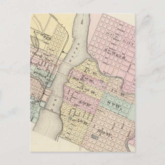 City of Ft Howard, Grönt Bay Vykort (Framsida)