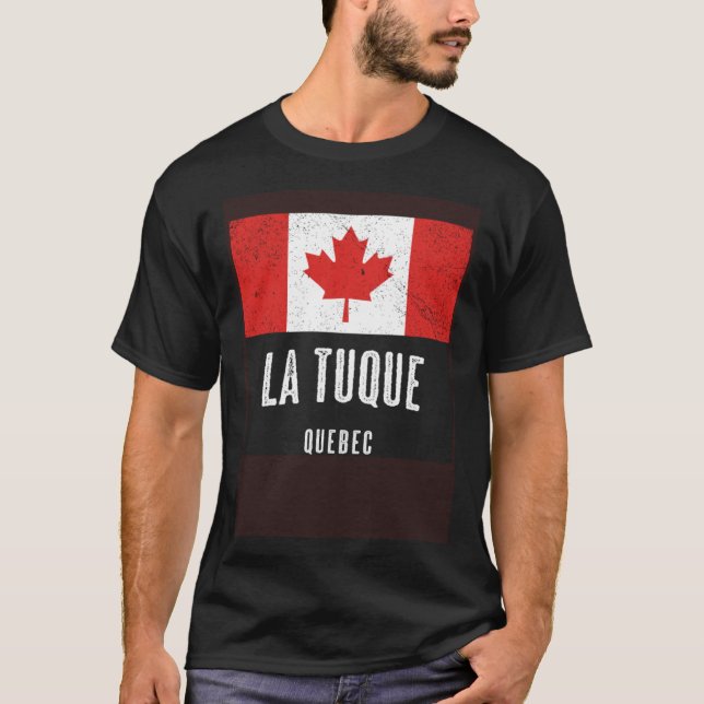 City of La Tuque  CANADA Canadian Flag Souvenir T Shirt (Framsida)
