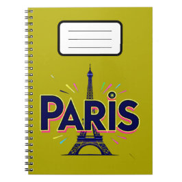 City of Lights: Bold Paris Typography Art Anteckningsbok