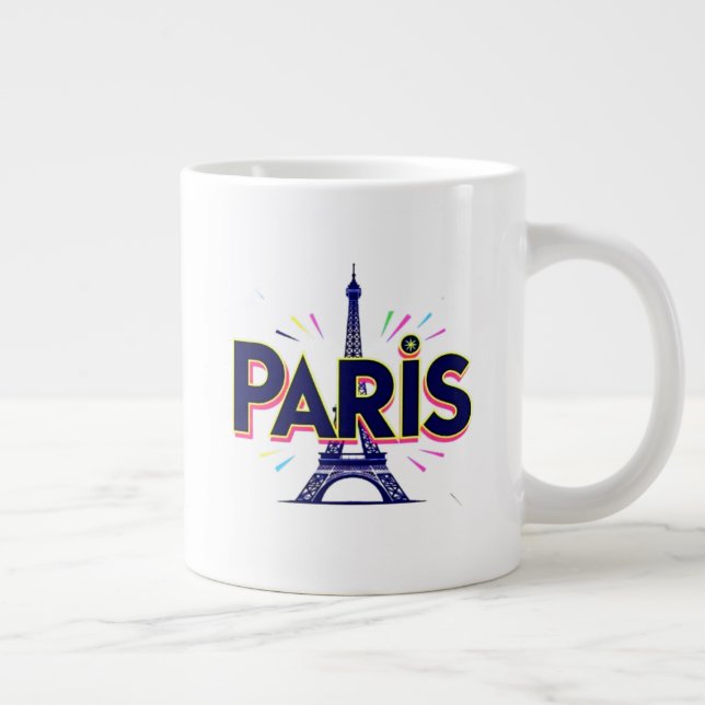 City of Lights: Bold Paris Typography Art Jumbo Mugg (Höger)