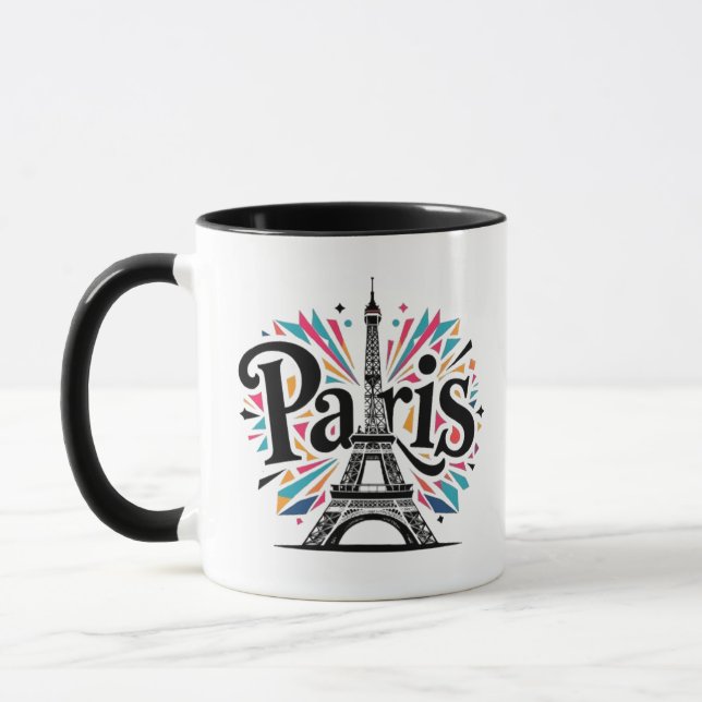 City of Lights: Bold Paris Typography Art Mugg (Vänster)