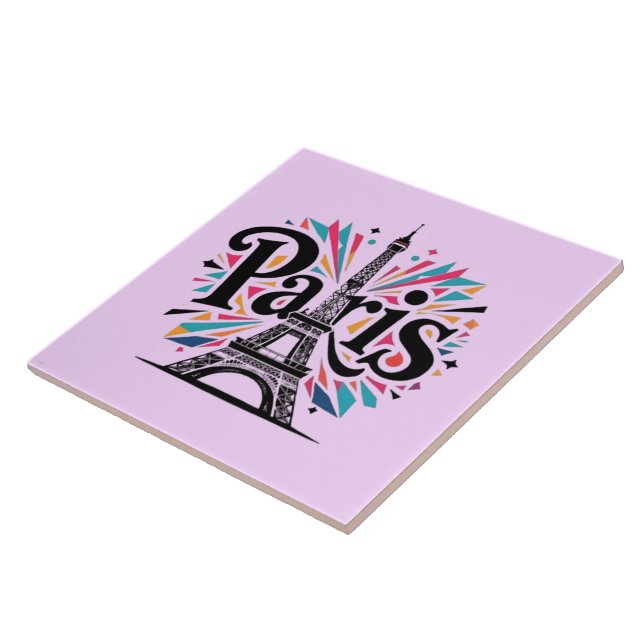 City of Ljus: Bold Paris Typography Art Kakelplatta (Sidan)
