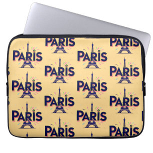City of Ljus: Bold Paris Typography Art Laptop Fodral