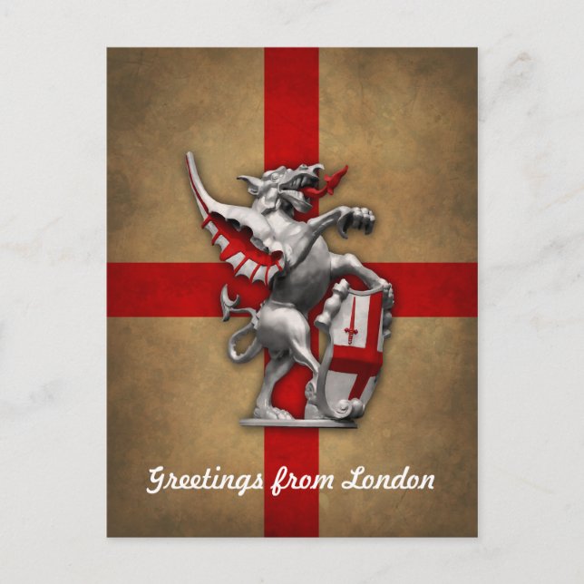 City of London Dragon Postcard Vykort (Framsida)