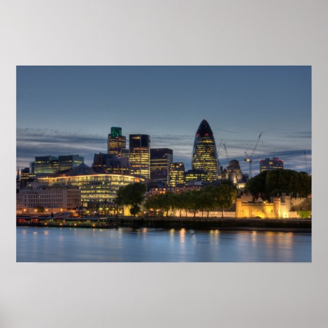 City of London på natten Poster (Framsidan)