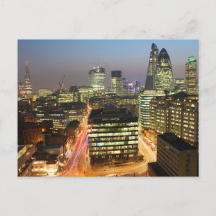 City of London Skyline At Sunset Vykort