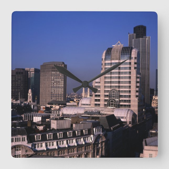 City of London Skyline Fyrkantig Klocka (Framsida)