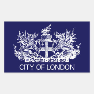 City of London, Vintage, Jacka of Arm, England UK Rektangulärt Klistermärke