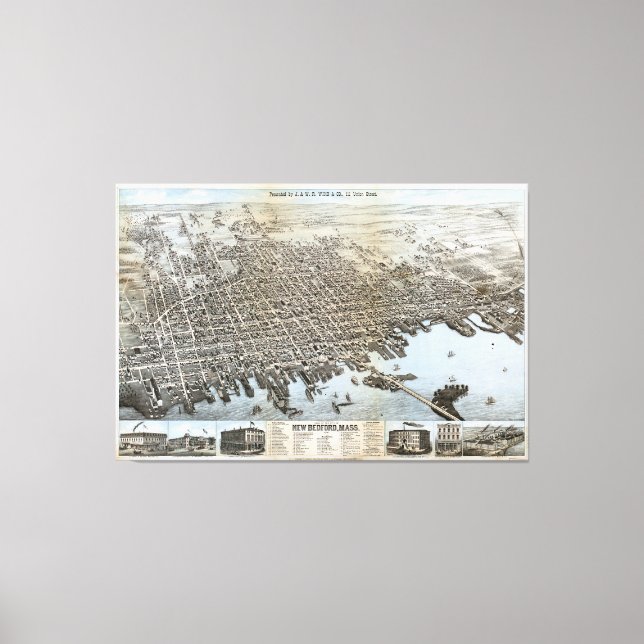 City of New Bedford Massachusetts (1876) Canvastryck (Framsida)