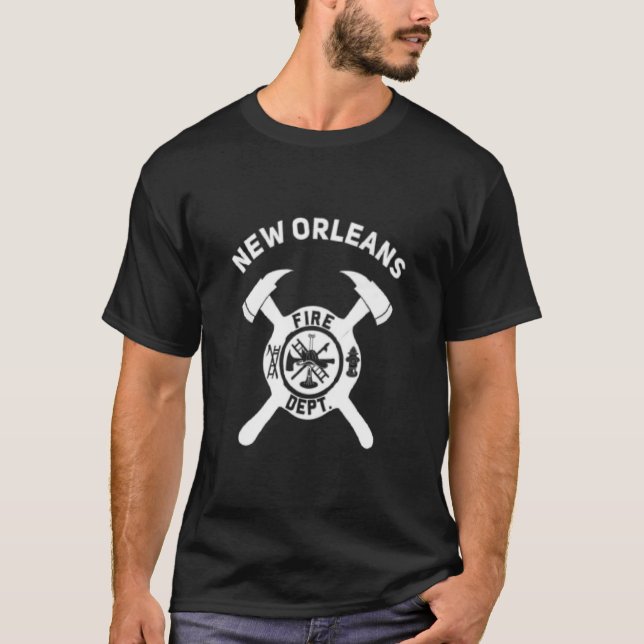 City of New Orleans Fire Department Louisiana Fire T Shirt (Framsida)